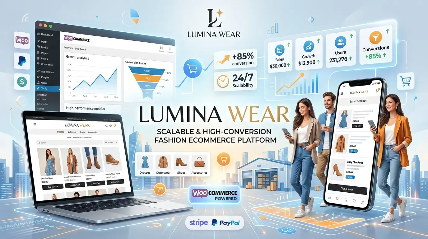 Lumina Wear: Scalable & High-Conversion Fashion eCommerce Platform